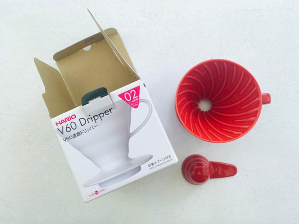 Hario V60 Ceramic Coffee Dripper | RED Color | 1-4 Cups | Made in Japan | Original