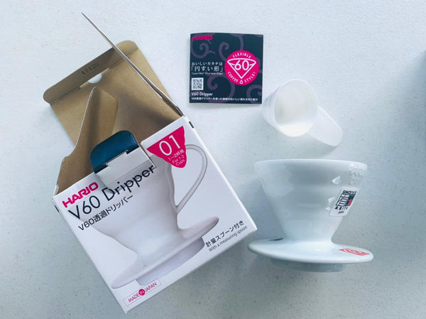 Hario V60 CERAMIC Coffee Dripper | WHITE Color | 1-4 Cups | Made in Japan | Original